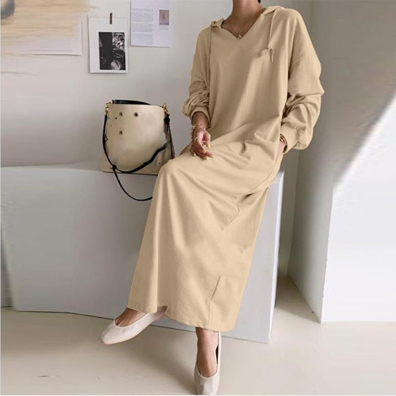 Strick-Hemdblusenkleid Damen lang
