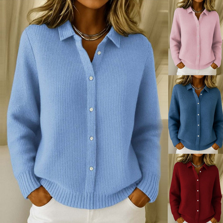 Strickpullover Damen mit Hemdkragen