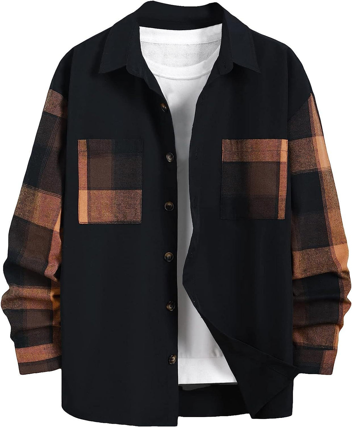 Karo Hemdjacke Herren – Orangerot