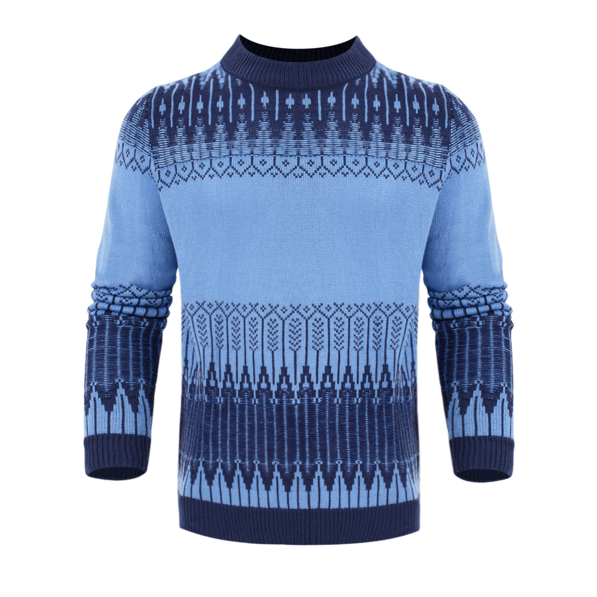 Norweger Pullover Herren Rundhals – Blau