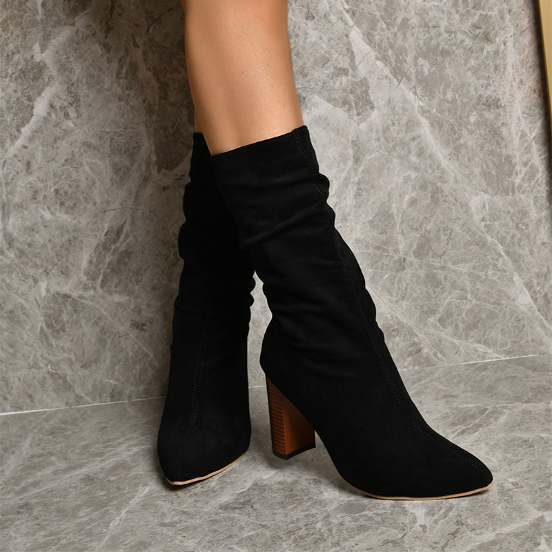 Stiefel Damen spitz mit Blockabsatz