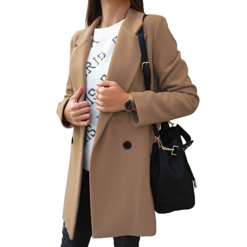 Kurzmantel Damen zweireihig – Khaki
