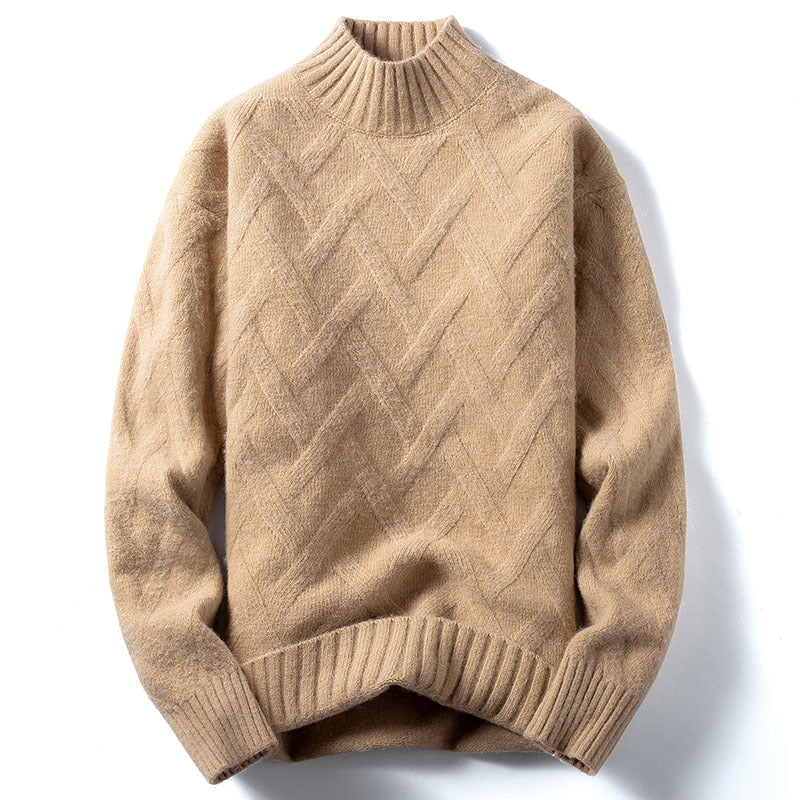Strickpullover mit halbem Rollkragen