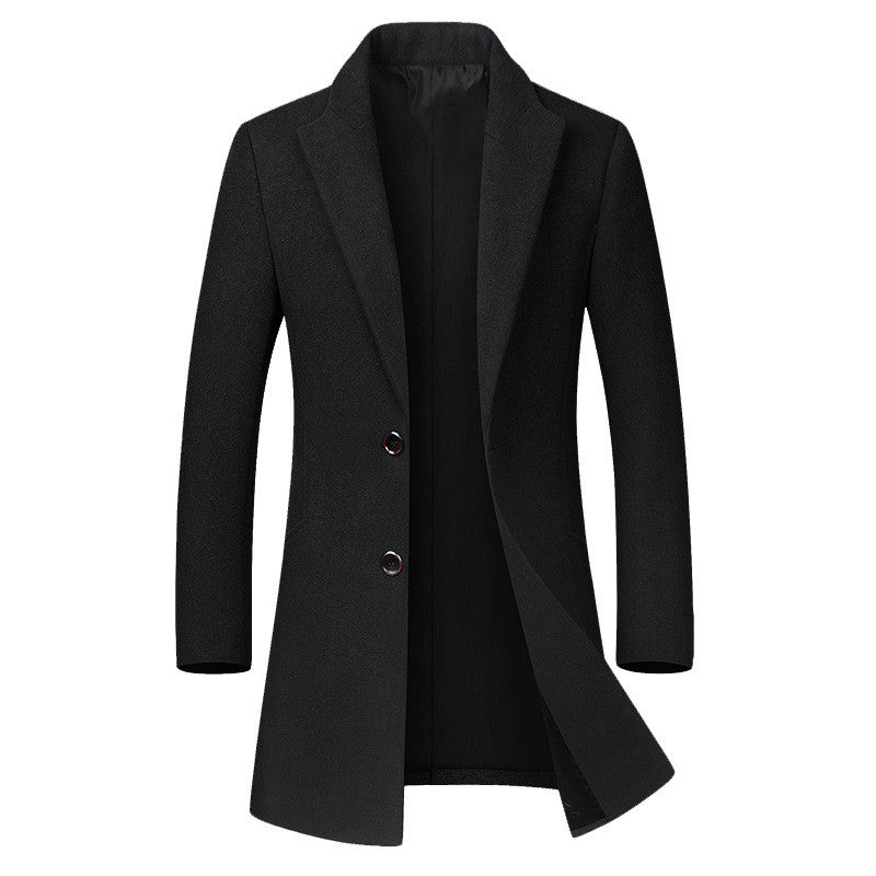 Langer Mantel Herren – Schwarz