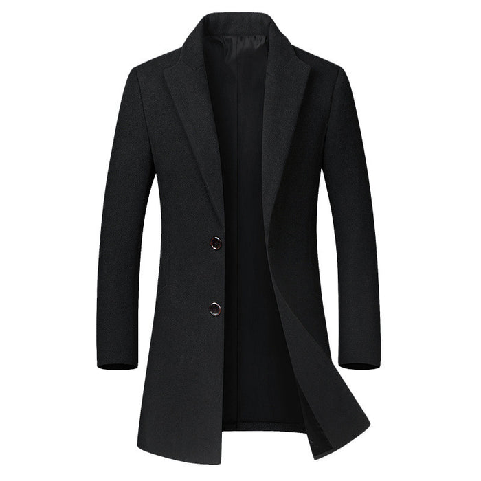 Langer Mantel Herren – Schwarz