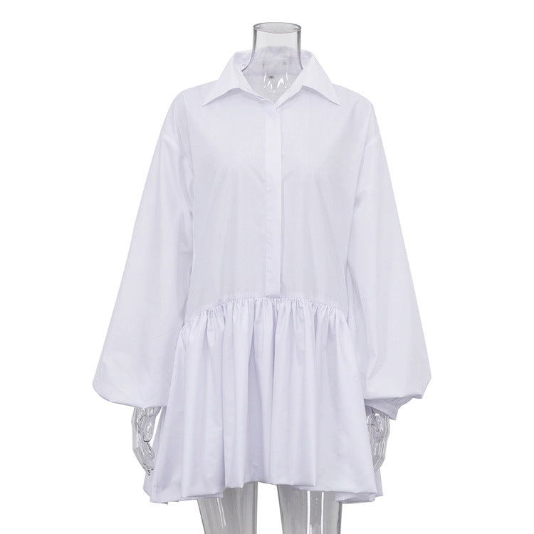 Hemdkleid mit Puffärmeln