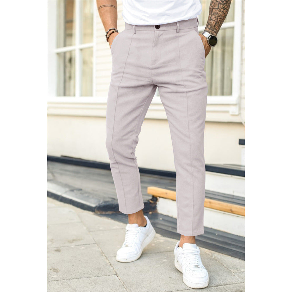 Stoffhose Herren Slim Fit in Hellgrau