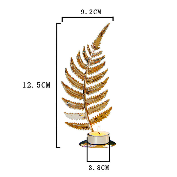 Kerzenhalter Gold in Blattform – Farnblatt