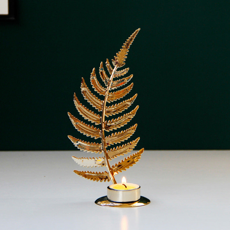 Kerzenhalter Gold in Blattform