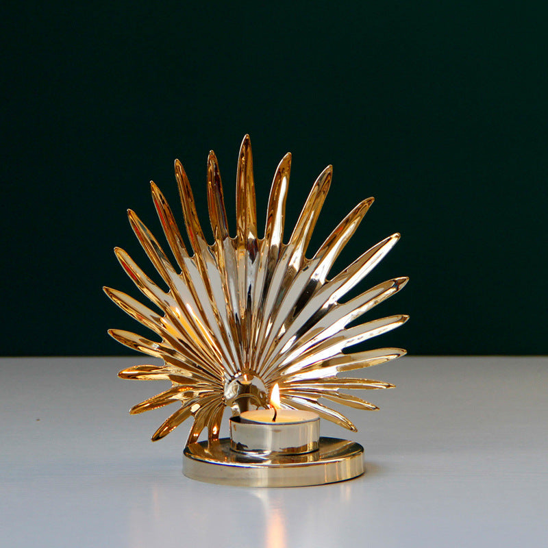 Kerzenhalter Gold in Blattform
