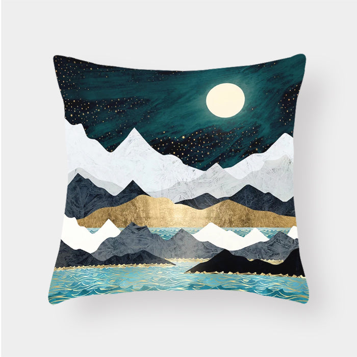 Kissenbezug Berglandschaft 45 x 45 cm – Mondnacht
