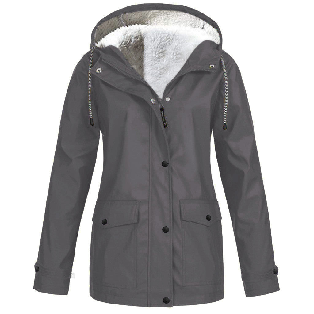 Outdoorjacke Damen mit Fleecefutter – Grau
