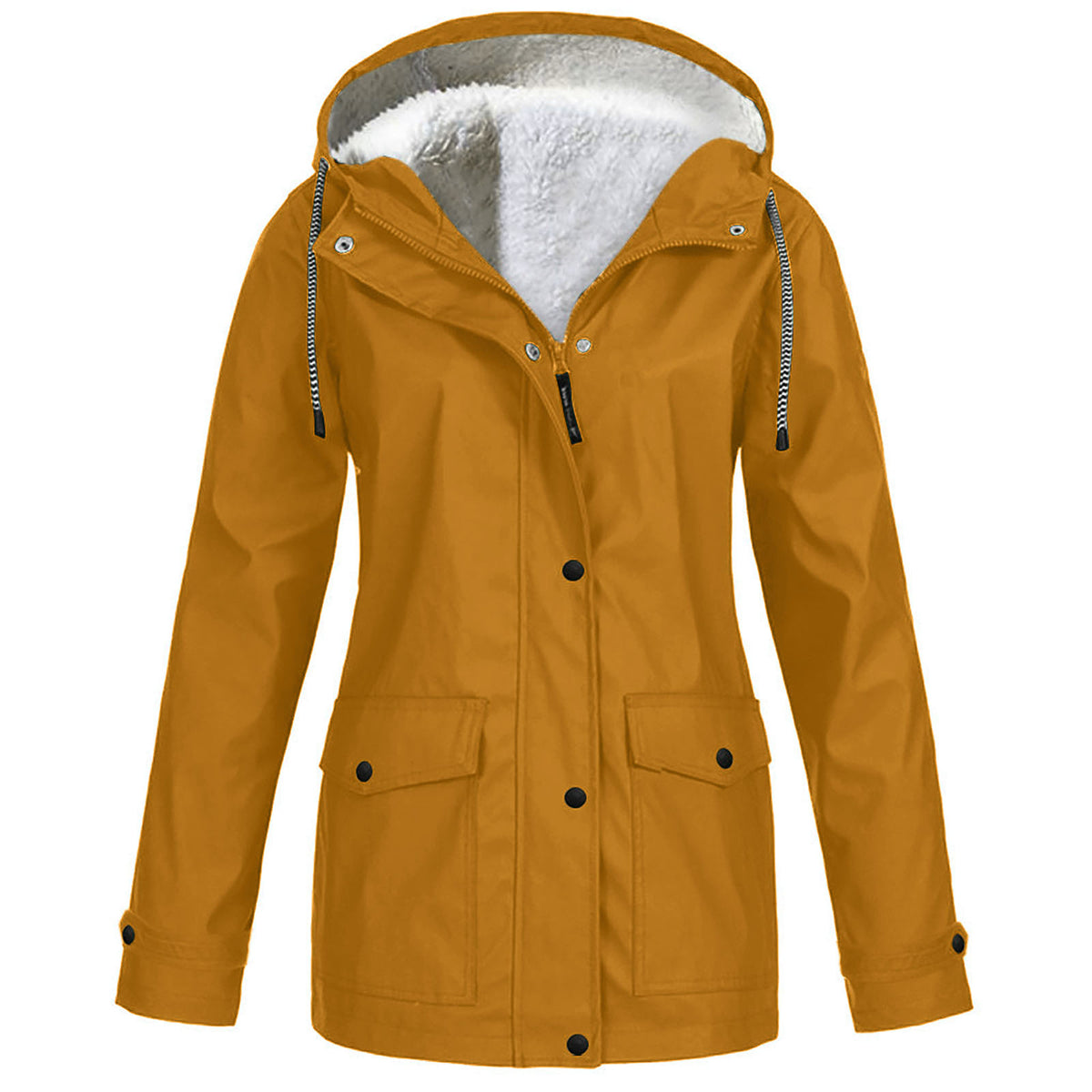 Outdoorjacke Damen mit Fleecefutter – Khaki