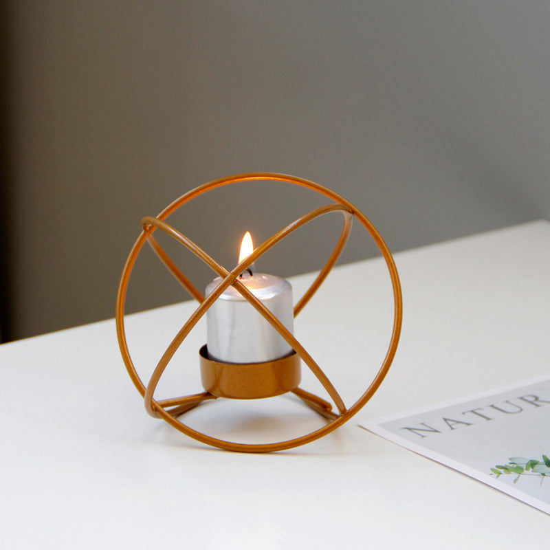 Teelichthalter Kugel aus Metall – Gold