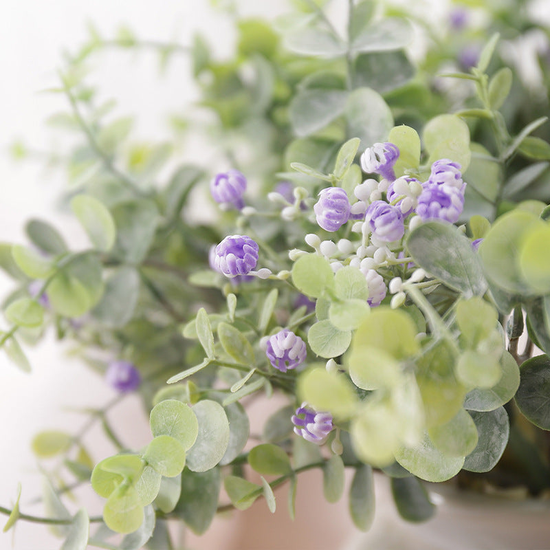 Kunstblumen Eukalyptus mit Schleierkraut – Lila