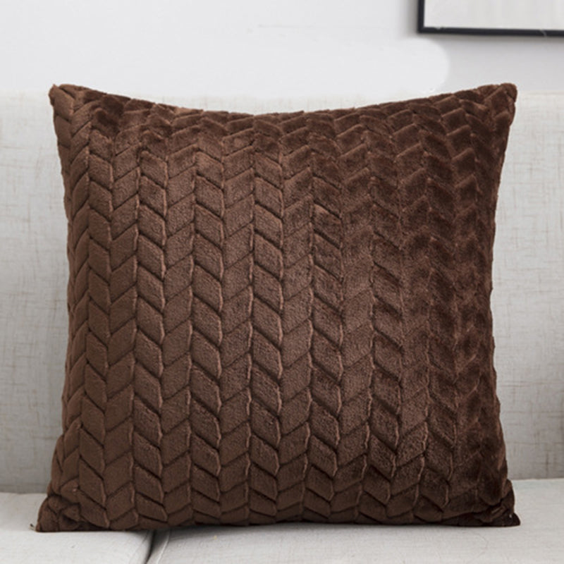 Kissenbezug Plüsch 45 x 45 cm – Kaffeebraun