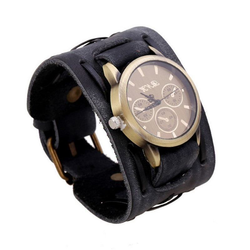 Vintage Armbanduhr Herren mit breitem Armband