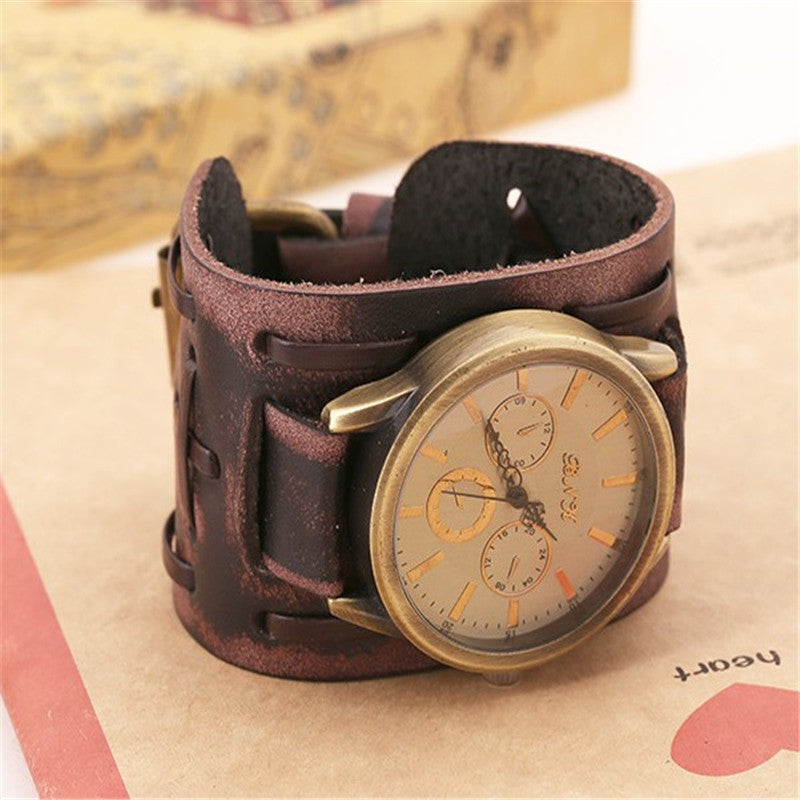 Vintage Armbanduhr Herren mit breitem Armband
