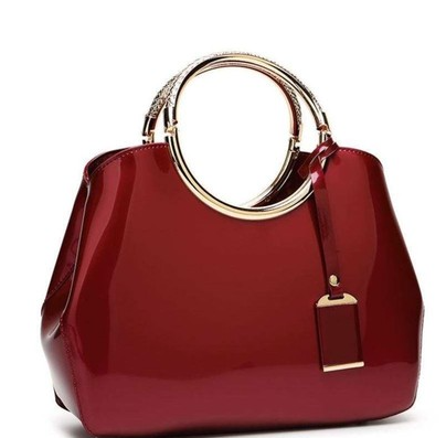 Party Handtasche Damen in Lackoptik – Weinrot