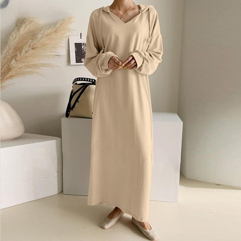 Strick-Hemdblusenkleid Damen lang