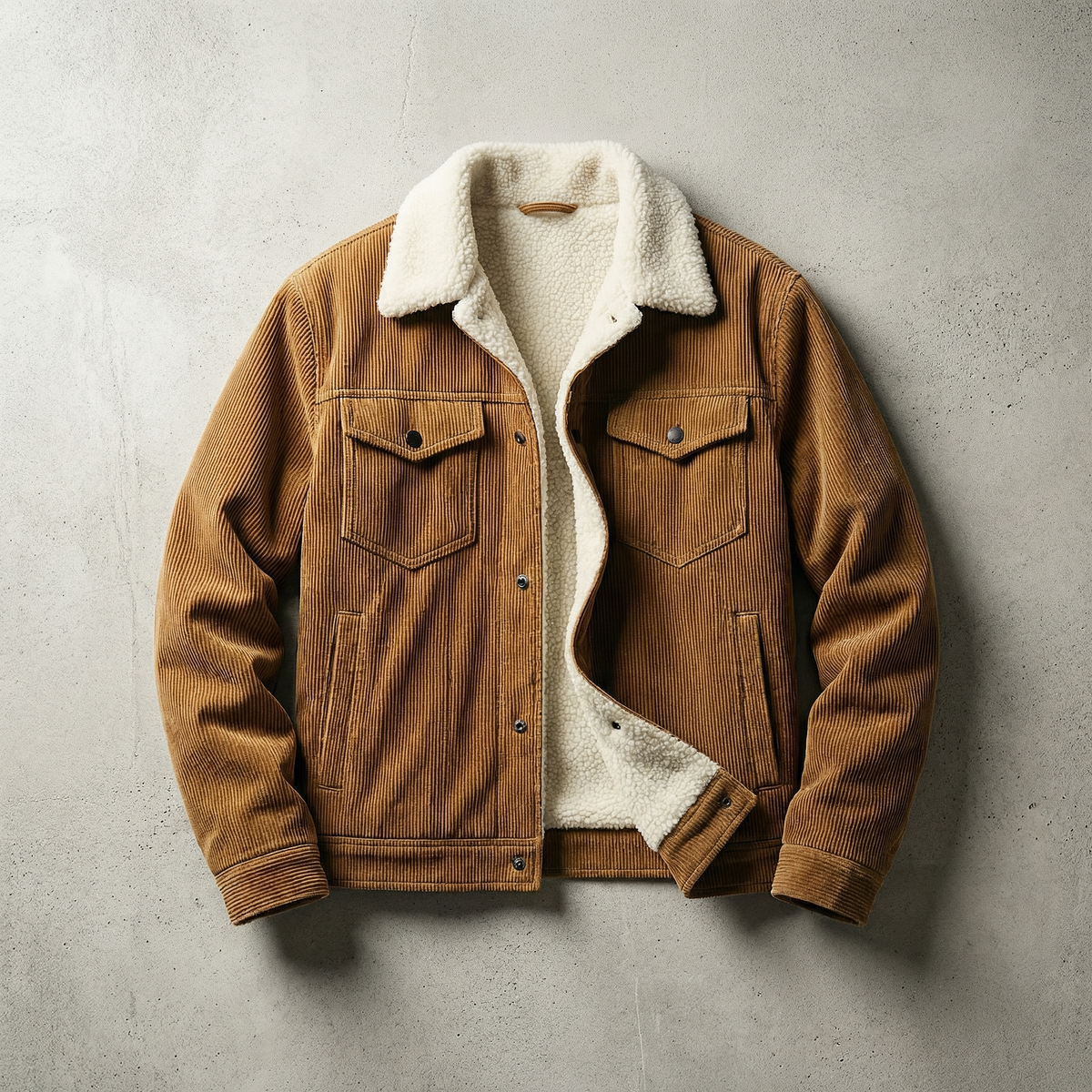 Cordjacke Herren gefüttert in Braun