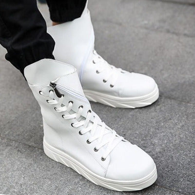 Hohe Schnürboots Herren – Weiß