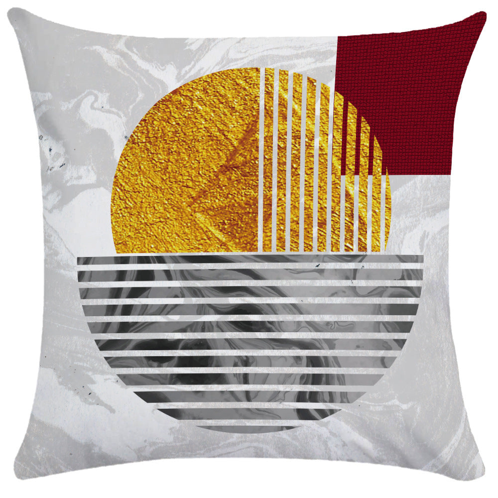 Kissenbezug geometrisch 45 x 45 cm – Goldene Sonne