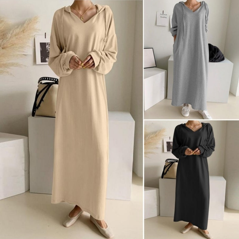 Strick-Hemdblusenkleid Damen lang
