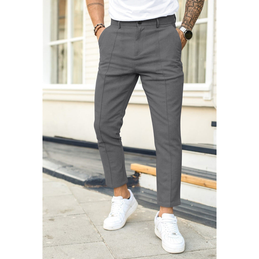 Stoffhose Herren Slim Fit in Dunkelgrau