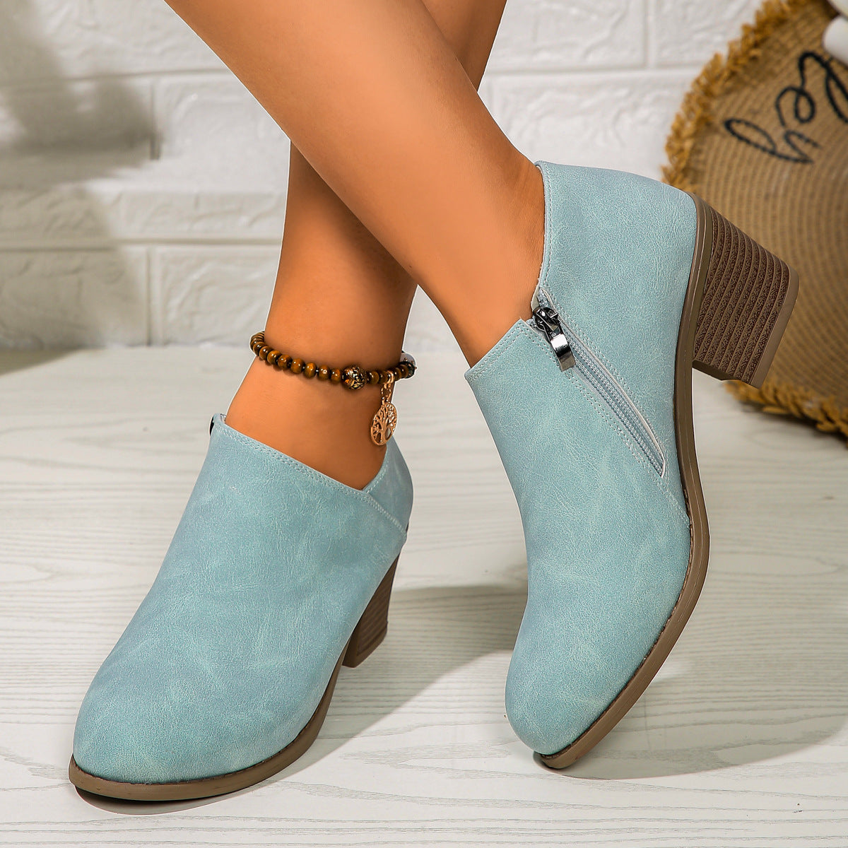 Stiefeletten Damen mit Seitenreißverschluss – Blau