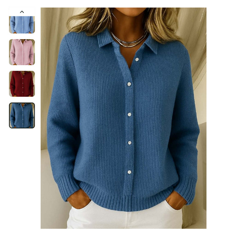 Strickpullover Damen mit Hemdkragen