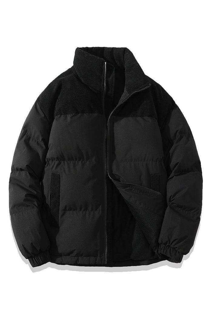 Pufferjacke Damen mit Stehkragen – Schwarz