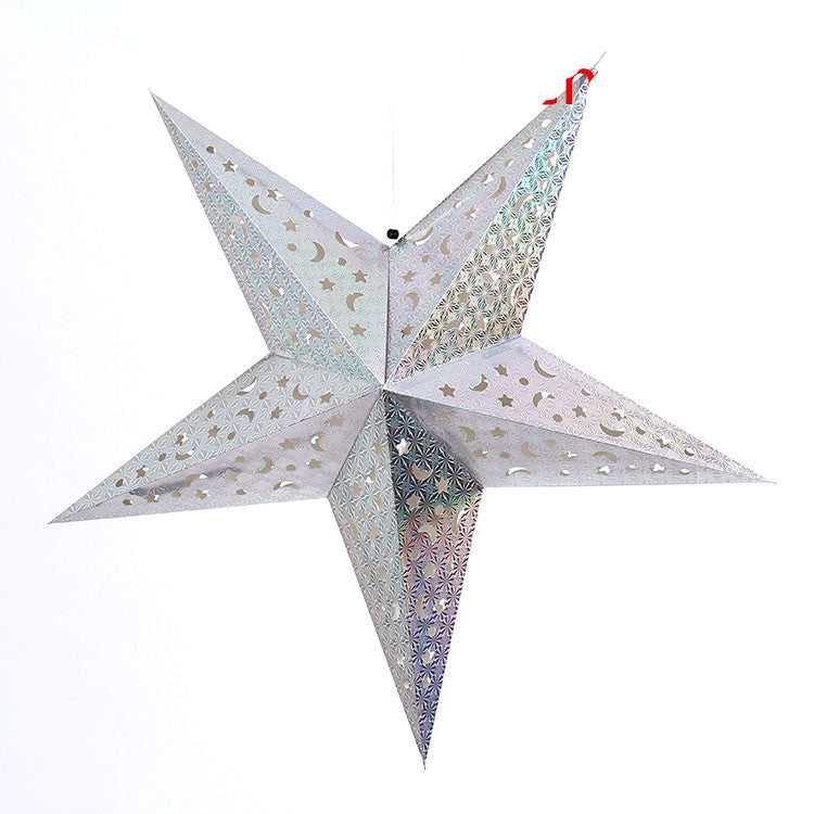 Papierstern zum Aufhängen 60 cm – Silber