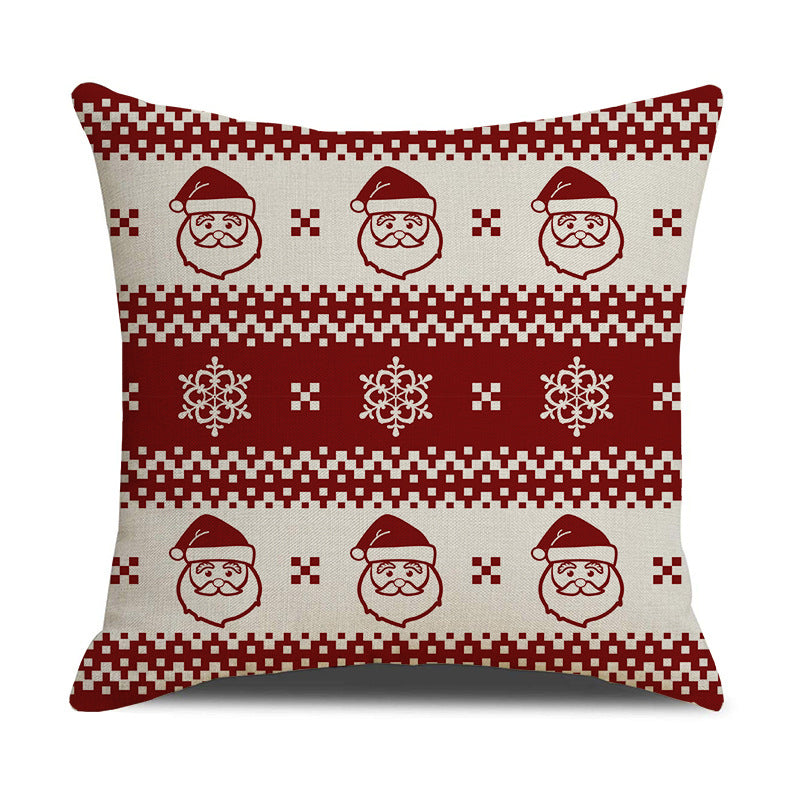 Kissenbezug Norweger-Muster 45 x 45 cm – Weihnachtsmann-Bordüre