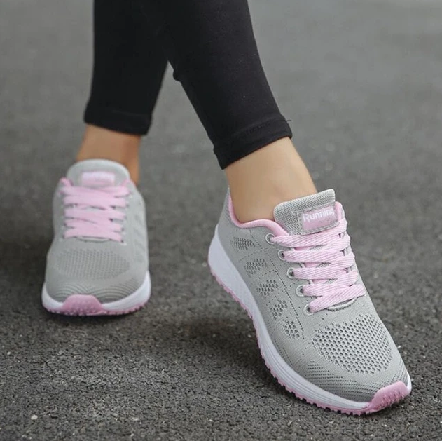 Sportschuhe Damen leicht – Grau-Rosa
