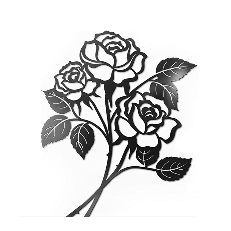 Wanddeko Rosen aus Metall