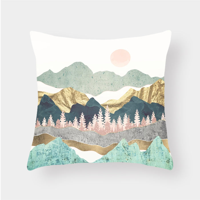 Kissenbezug Berglandschaft 45 x 45 cm – Morgenlicht
