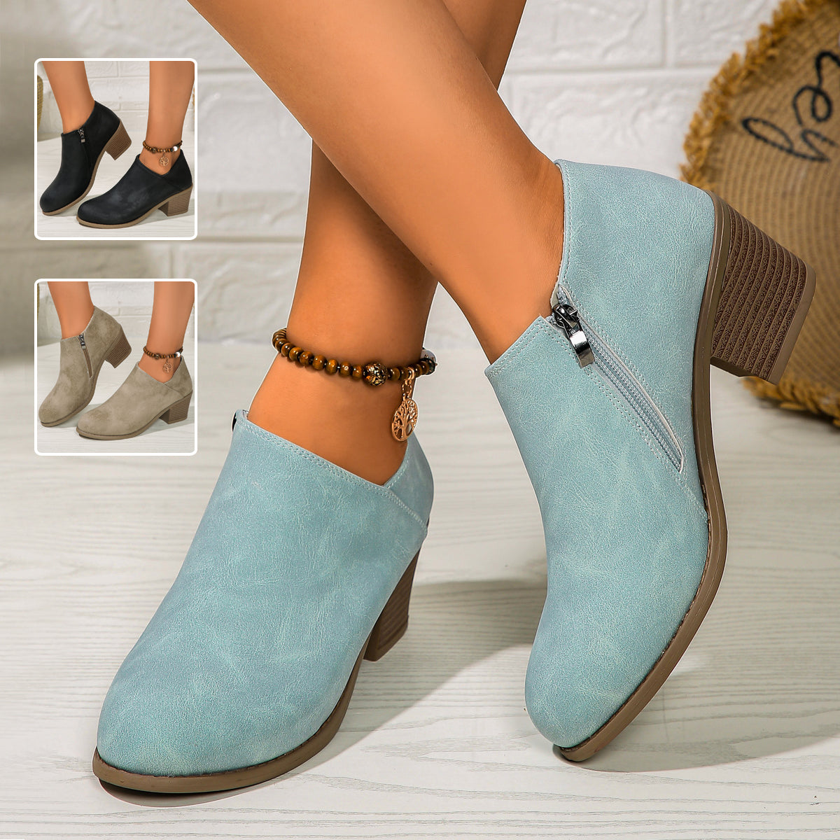 Stiefeletten Damen mit Seitenreißverschluss
