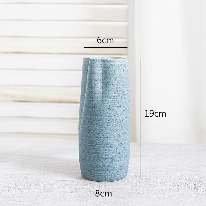 Vase aus Porzellan in Blau – Zylinder