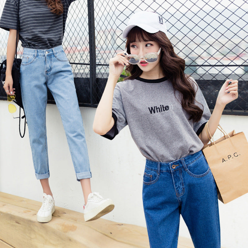 High-Waist-Jeans im Karottenschnitt