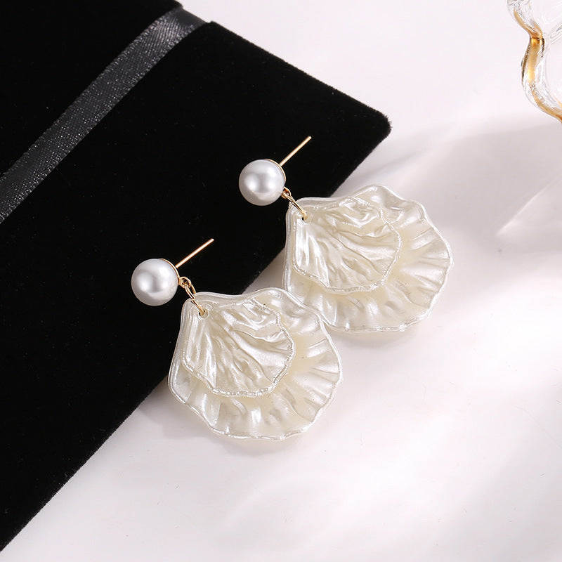 Muschel Ohrringe Damen mit Perle