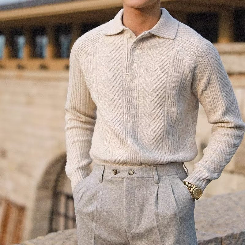 Strickpullover Herren mit Polokragen