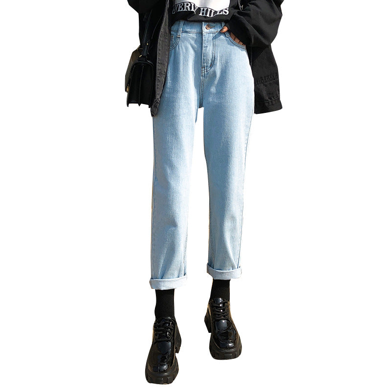 Weite Jeans mit hohem Bund
