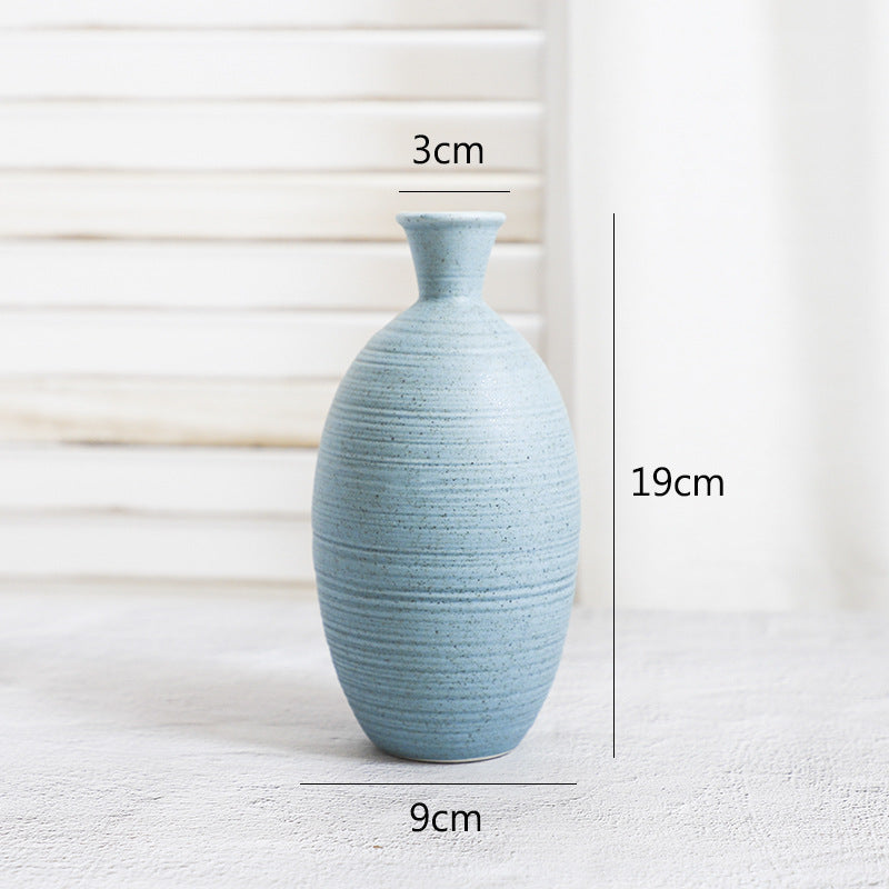 Vase aus Porzellan in Blau – Bauchig