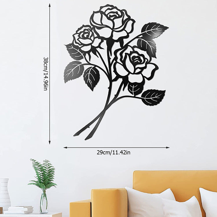 Wanddeko Rosen aus Metall