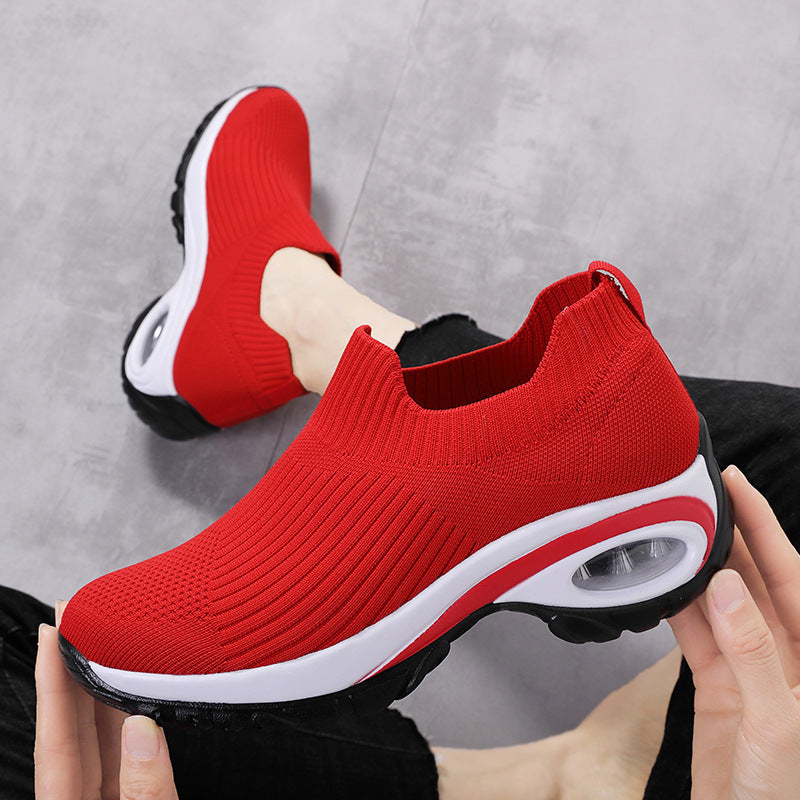 Slip-on Sneaker Damen mit Luftpolster-Sohle – Rot