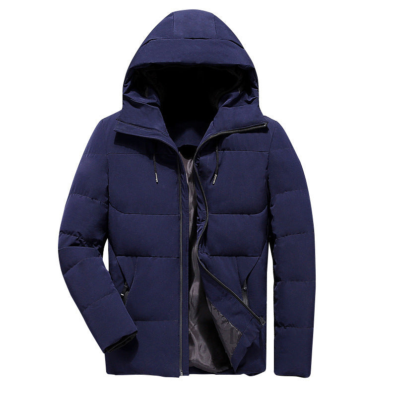 Wattierte Kapuzenjacke Herren – Dunkelblau