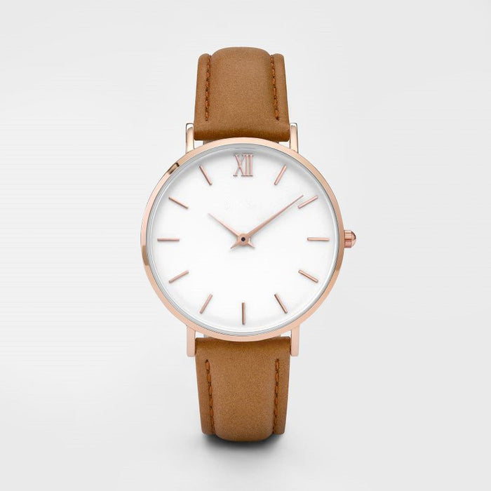 Damenuhr minimalistisch – Braun