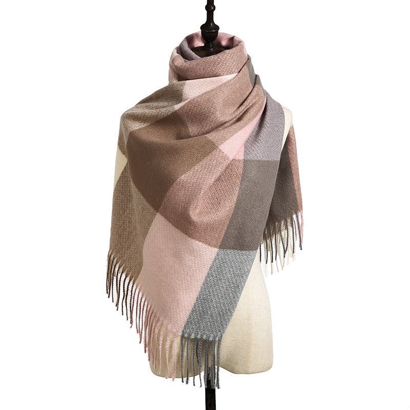 Karo Schal Damen mit Quasten