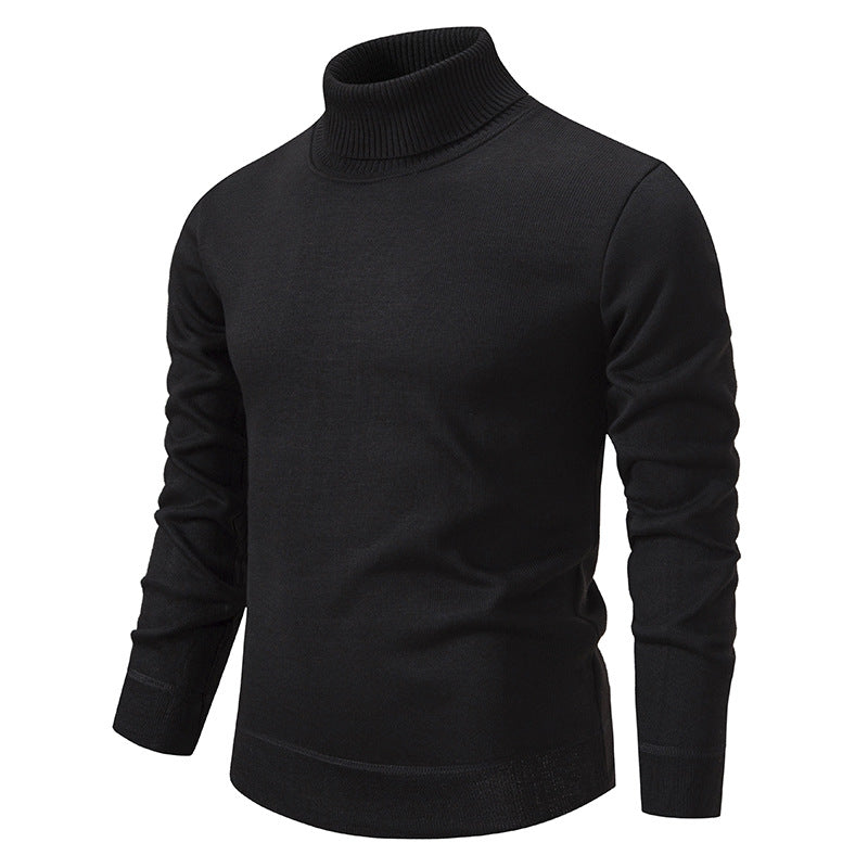 Rollkragenpullover Herren gefüttert – Schwarz